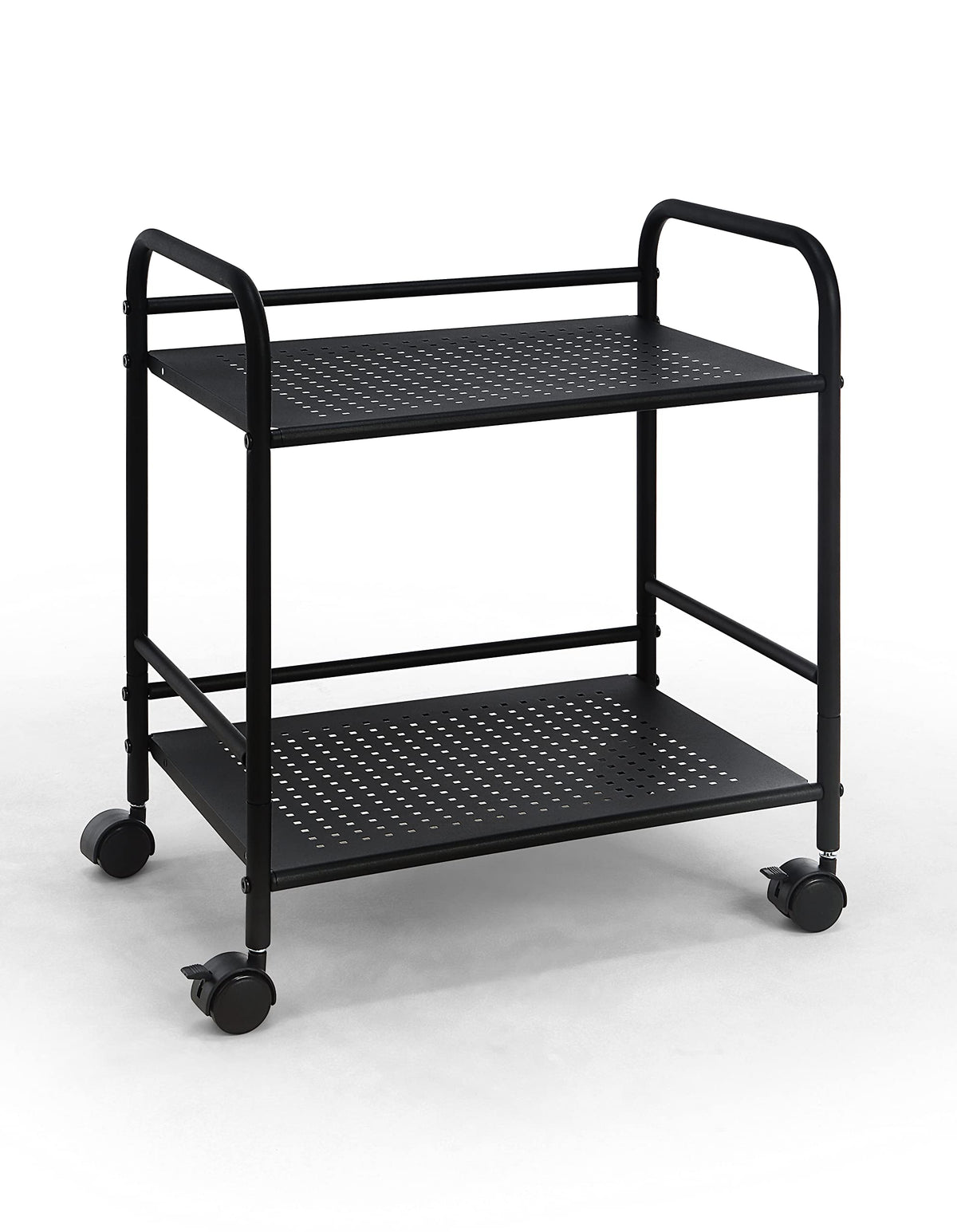 2-Tier Metal Rolling Utility Cart W723