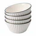 White Ceramic Serving Bowls Set of 4 K22813