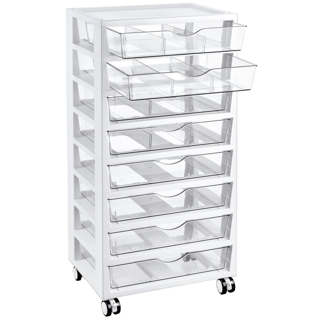 8 Tier Rolling Cart with Drawers H3509
