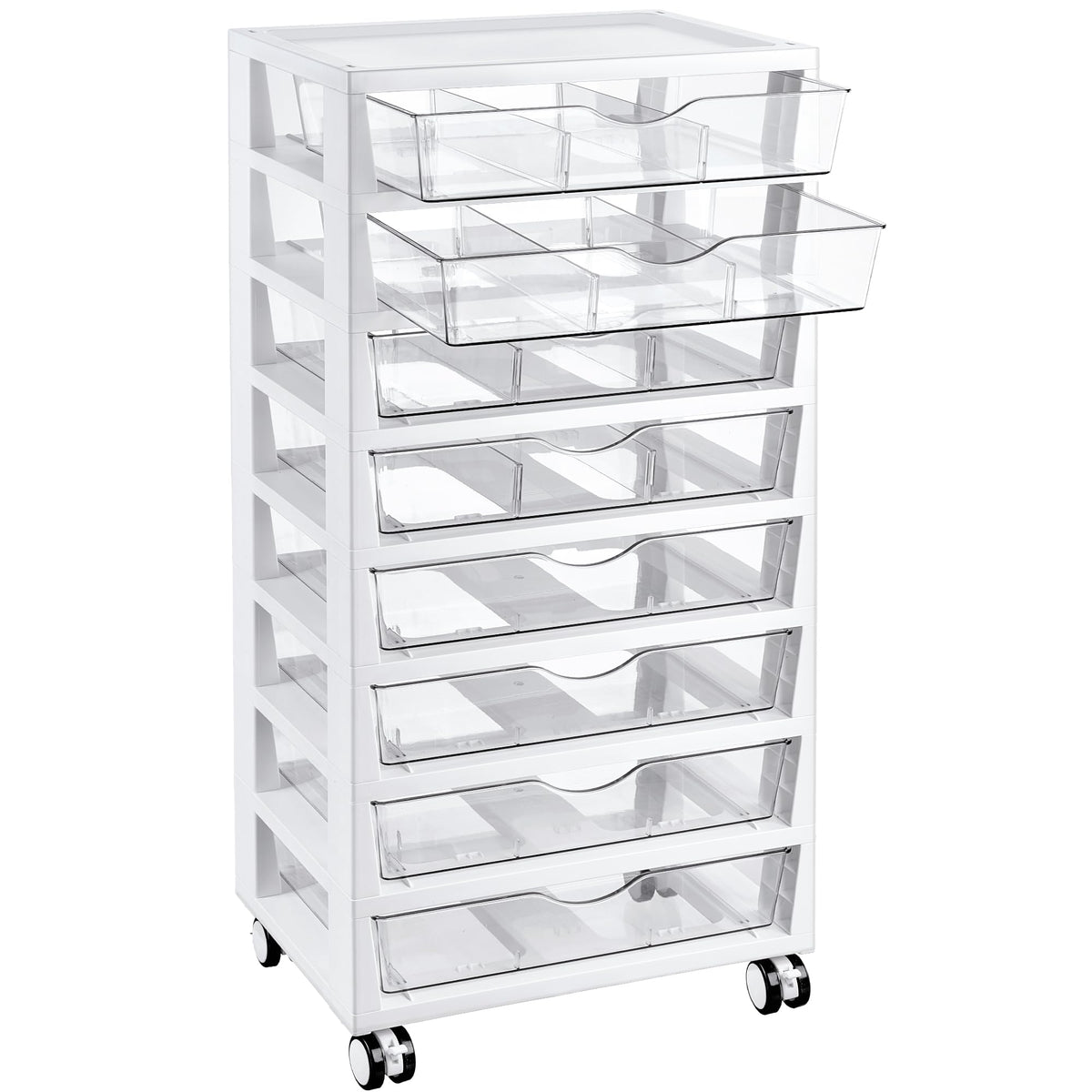 8 Tier Rolling Cart with Drawers H3509