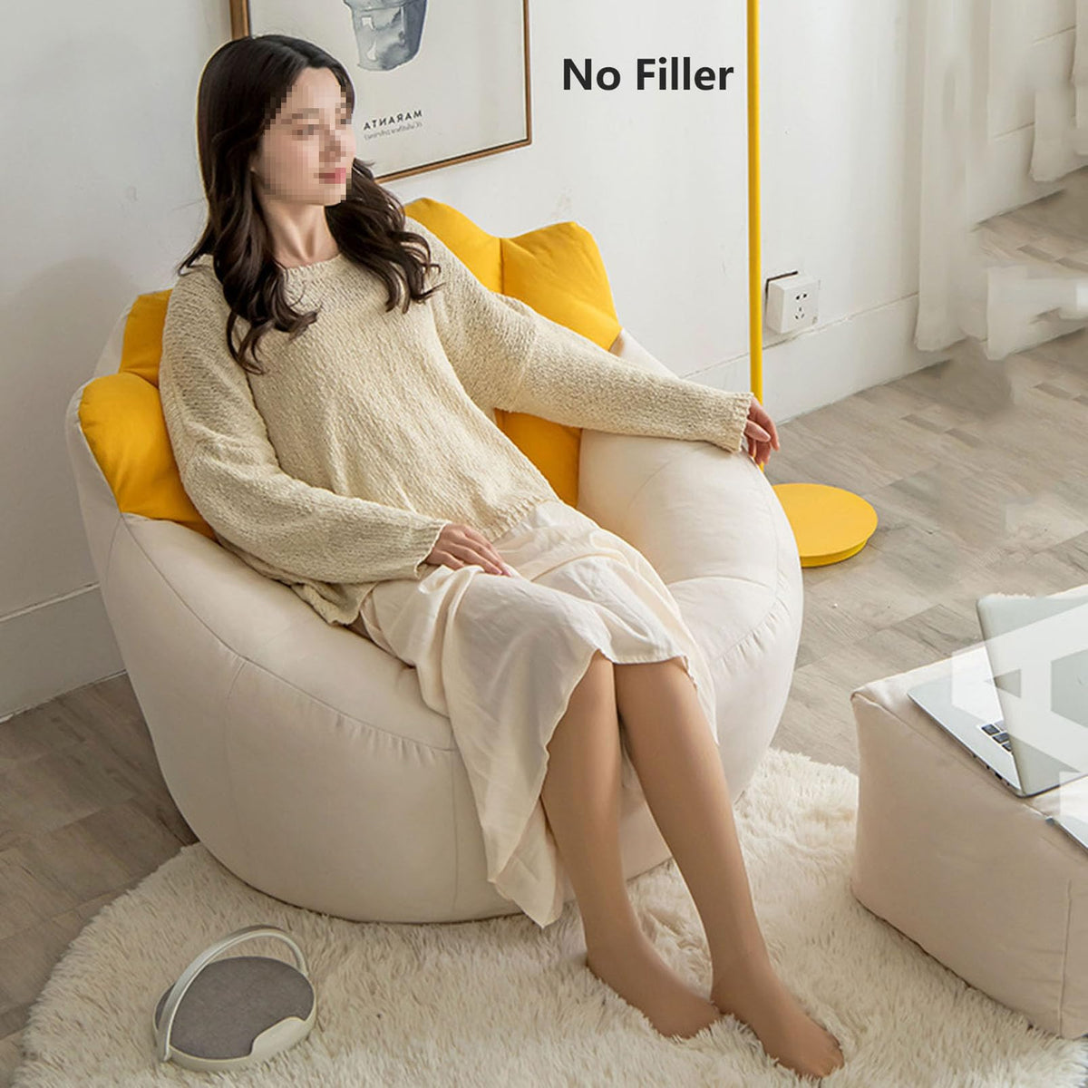 Washable Soft Linen Bean Bag Chair Cover Y62692