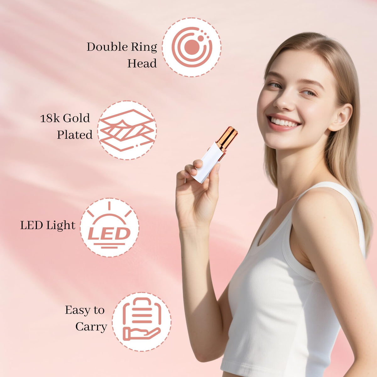 Rechargeable Facial Hair Remover with LED Light S869177