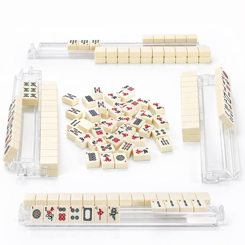Set of 4 Clear Mahjong Racks with Pushers W858