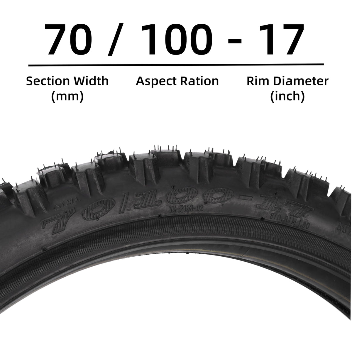 70/100-17 2.50/2.75-17 Off Road Motorcycle Tire and Inner Tube Set A7252