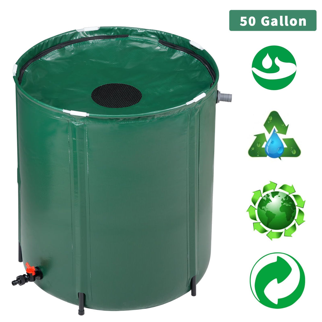 50 Gallon Portable Folding Rain Barrel with Spigots R14494