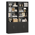 Double Wide Bookshelf and Bookcase with Doors I464