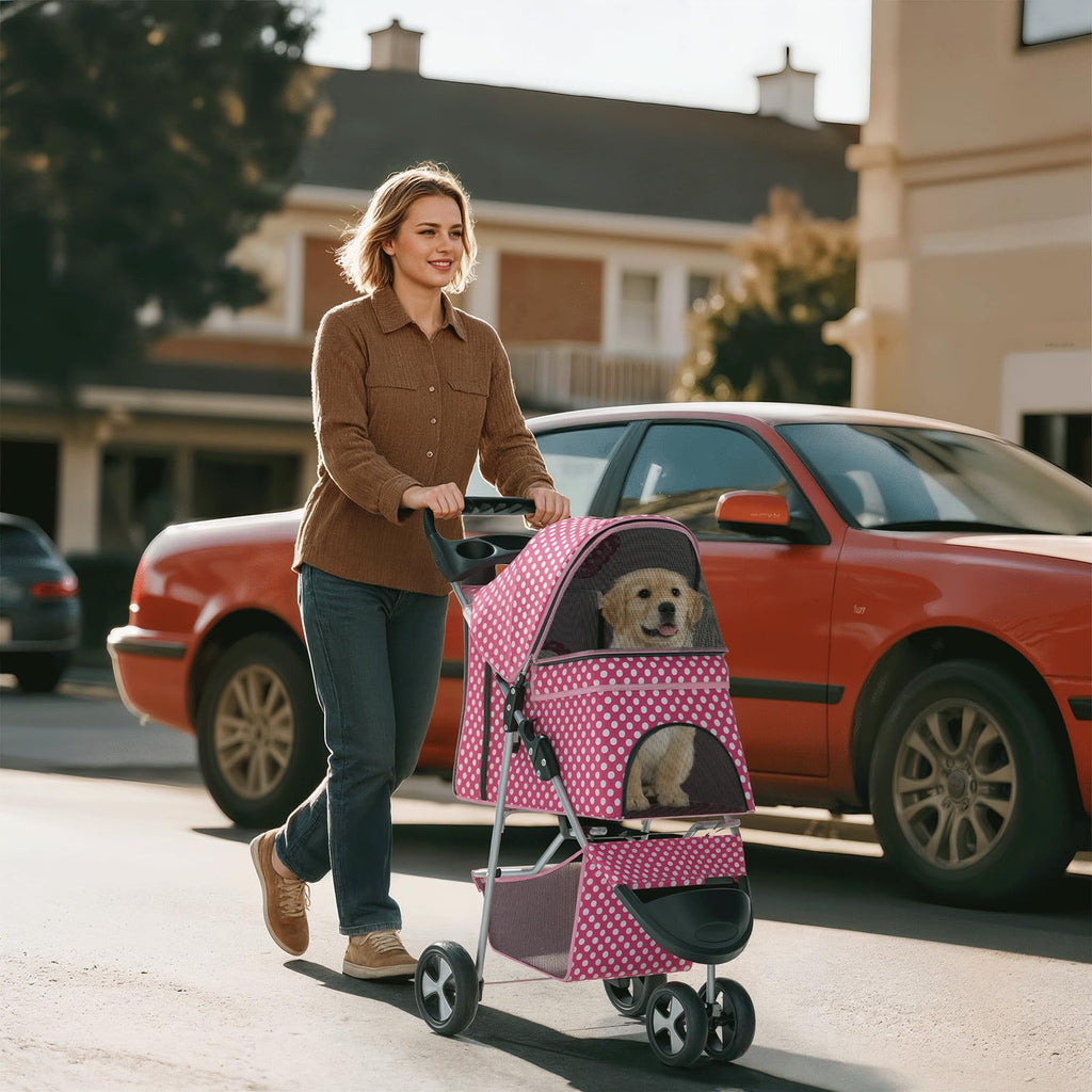 Foldable 3-Wheel Pet Stroller J284097