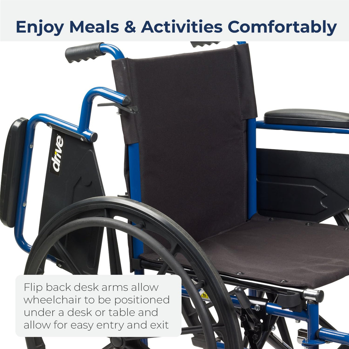 Blue Streak Foldable Wheelchair with Leg Rests Q253