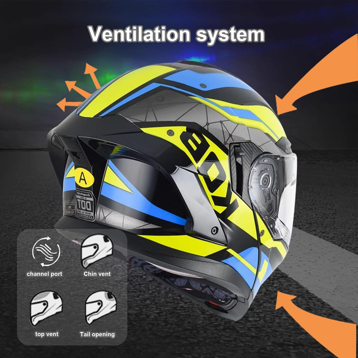 Bluetooth Modular Motorcycle Helmet with Dual Visor Full Face Flip Up DOT Approved R256