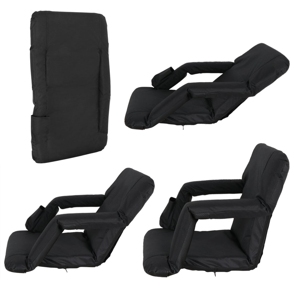 21" 25" Wide Padded Stadium Seat Chair with Back Support and Arms Q406