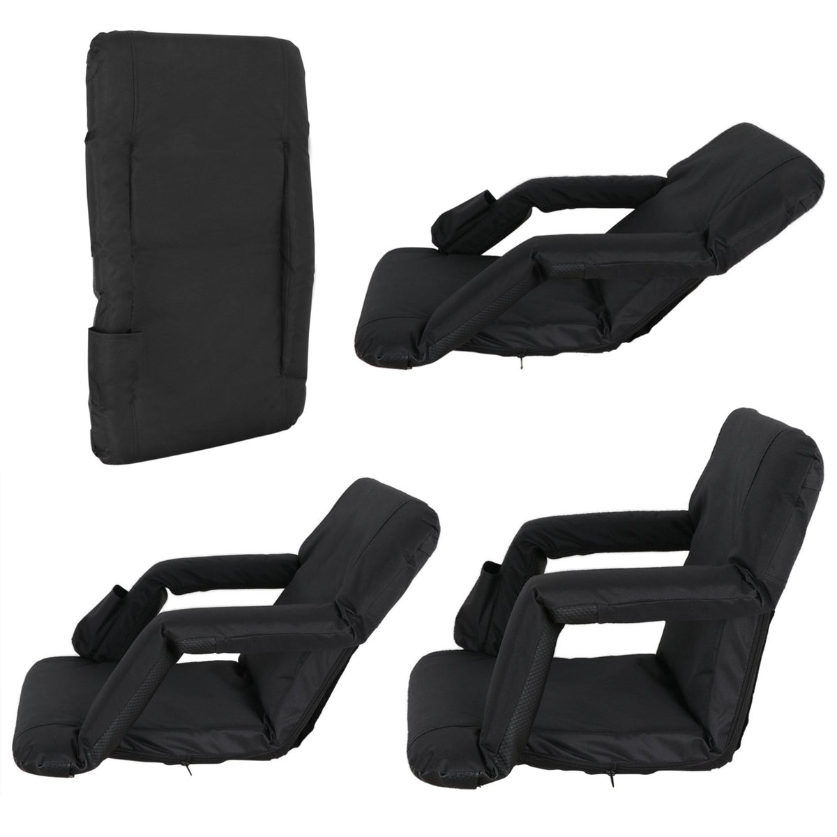 21" 25" Wide Padded Stadium Seat Chair with Back Support and Arms Q406
