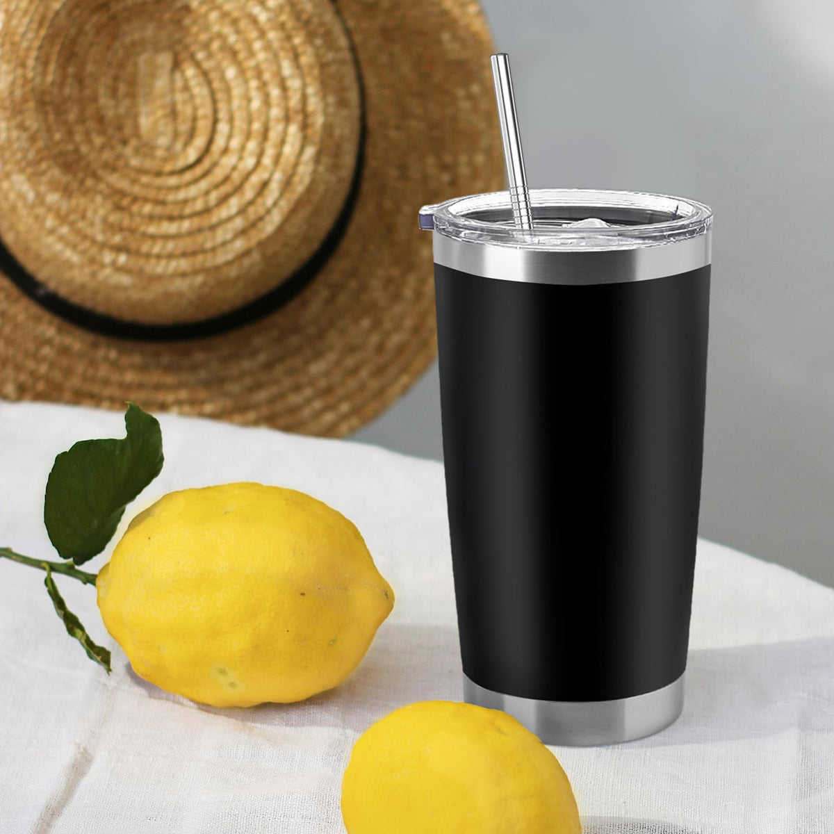 12 Pieces Insulated Stainless Steel Tumbler with Lid and Straw A60581