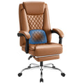 Brown Leather Ergonomic High Back Office Chair with Footrest F41517