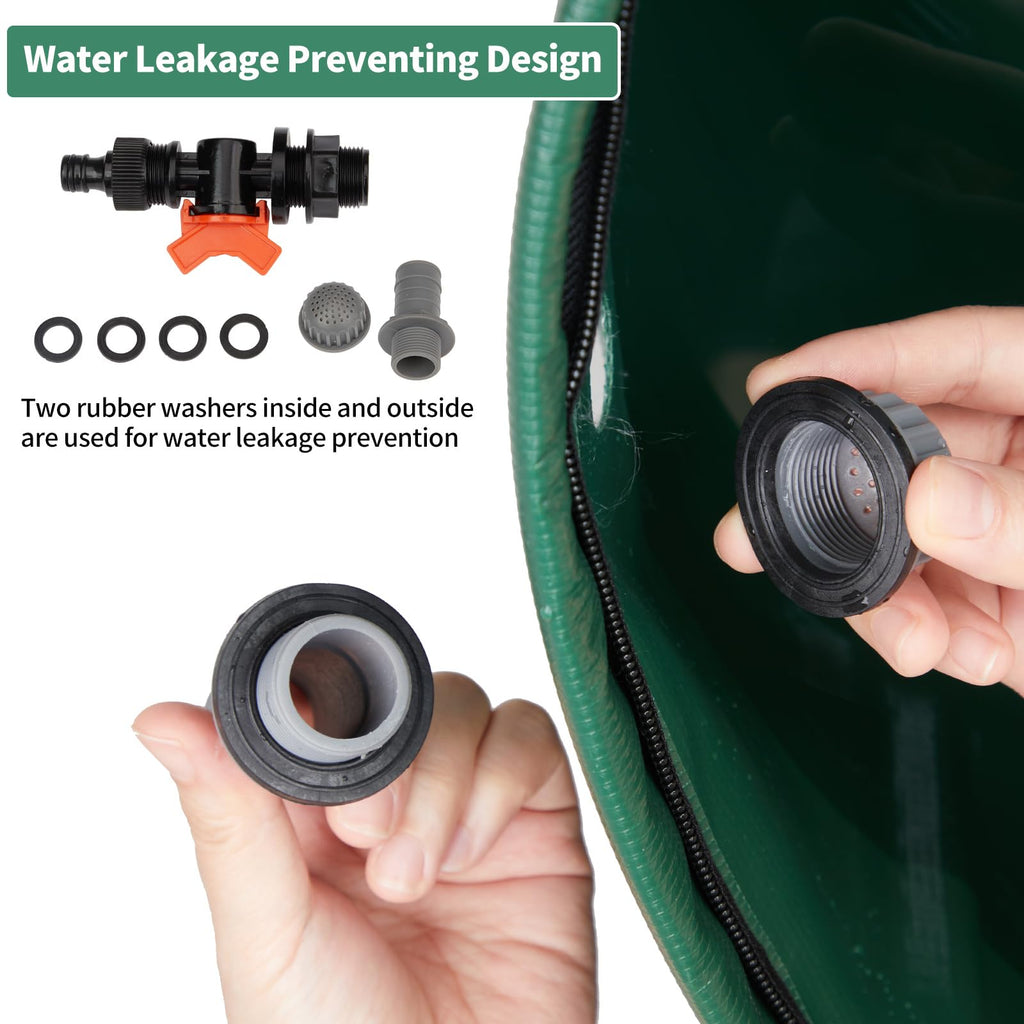 50 Gallon Portable Folding Rain Barrel with Spigots R14494