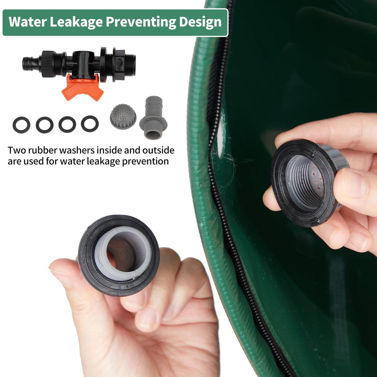 50 Gallon Portable Folding Rain Barrel with Spigots R14494