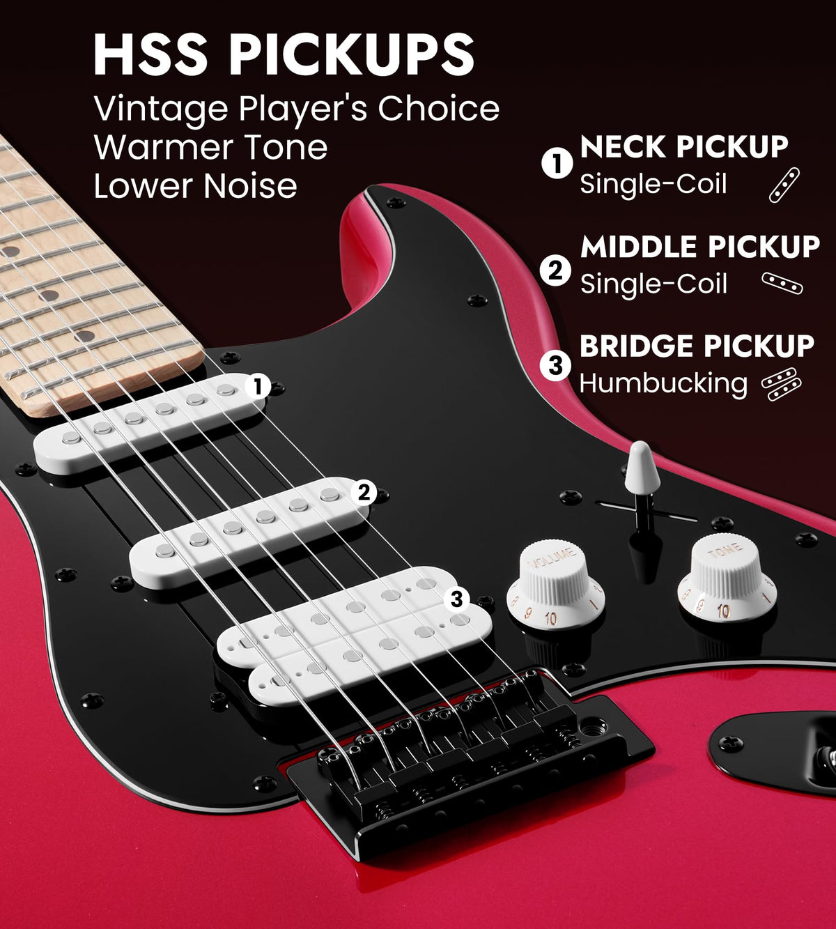 39" Electric Guitar Kit with Amp Sparkle Red O81821