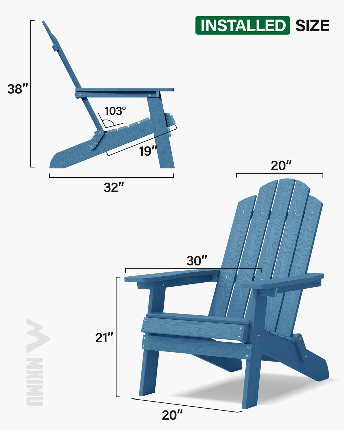 Folding Adirondack Chairs Set of 2 Plastic Chair K689096