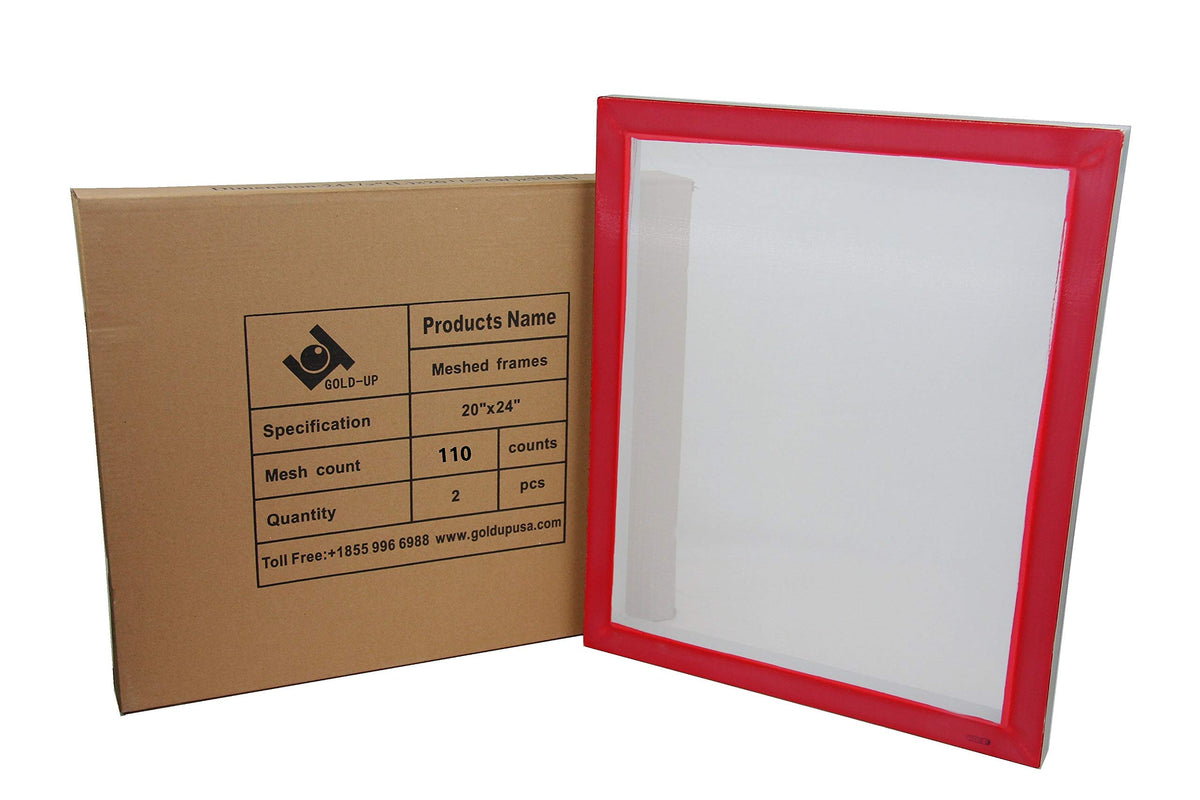 20 x 24 Inch Pre-Stretched Aluminum Silk Screen Printing Frames with 110 White Mesh 2 Pack O289