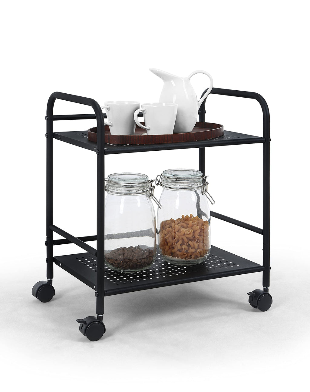 2-Tier Metal Rolling Utility Cart W723