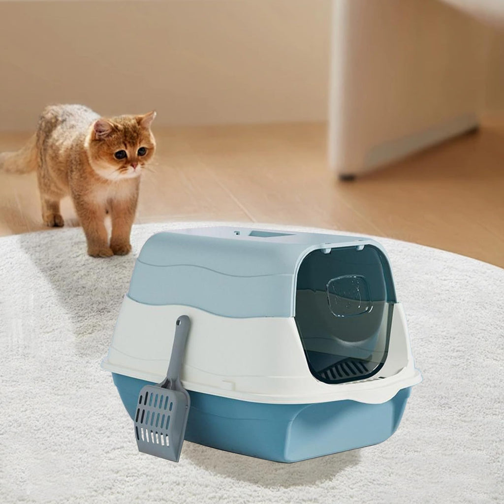Enclosed Cat Litter Box with Lid and Scoop S9477