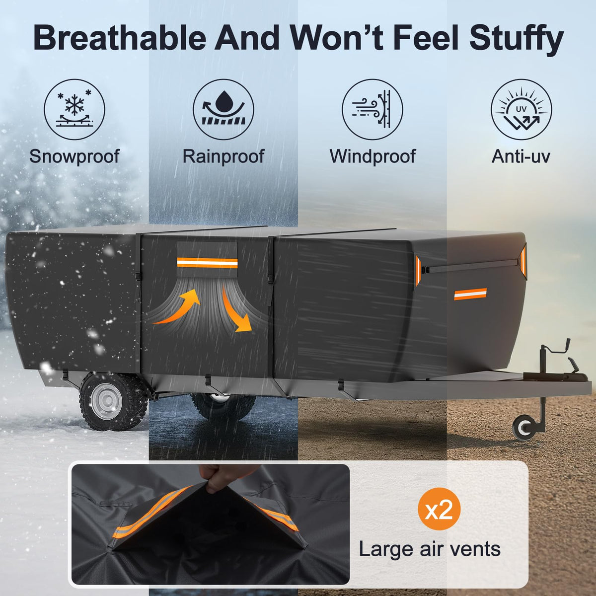 12-14 ft Pop Up Camper Cover 7 Layers Oxford Waterproof Z738