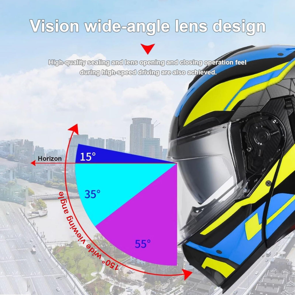 Bluetooth Modular Motorcycle Helmet with Dual Visor Full Face Flip Up DOT Approved R256