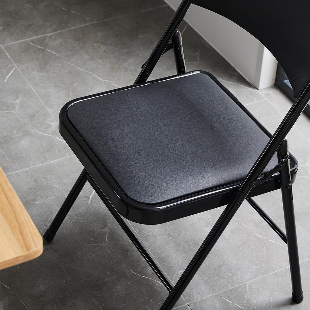 Black Folding Chairs with Padded Seats, 10 Pack L51445