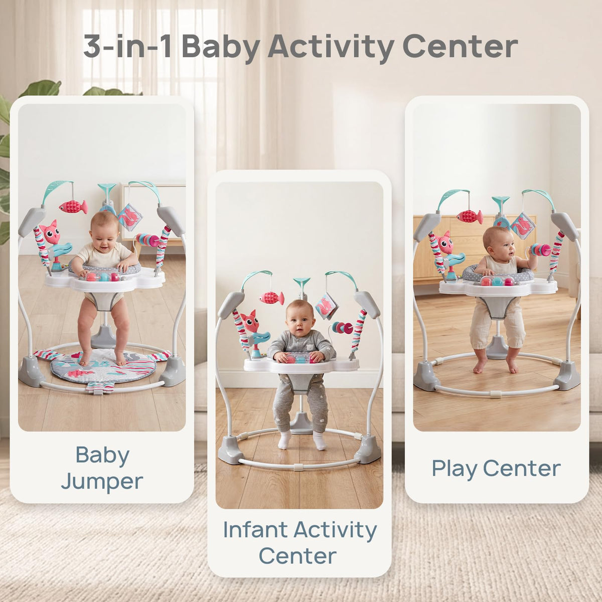 Baby Jumper Activity Center with Music & Lights, Pink U478