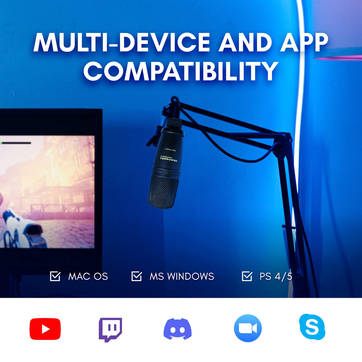 USB Microphone with Boom Arm W6056