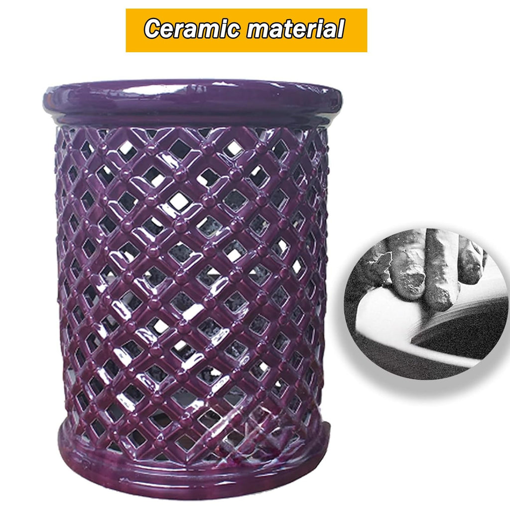 White Ceramic Decorative Garden Stool H680