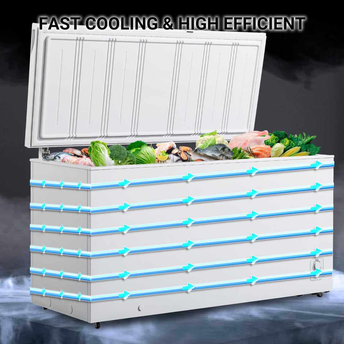 20 Cu. Ft White Chest Freezer with 2 Removable Basket D725