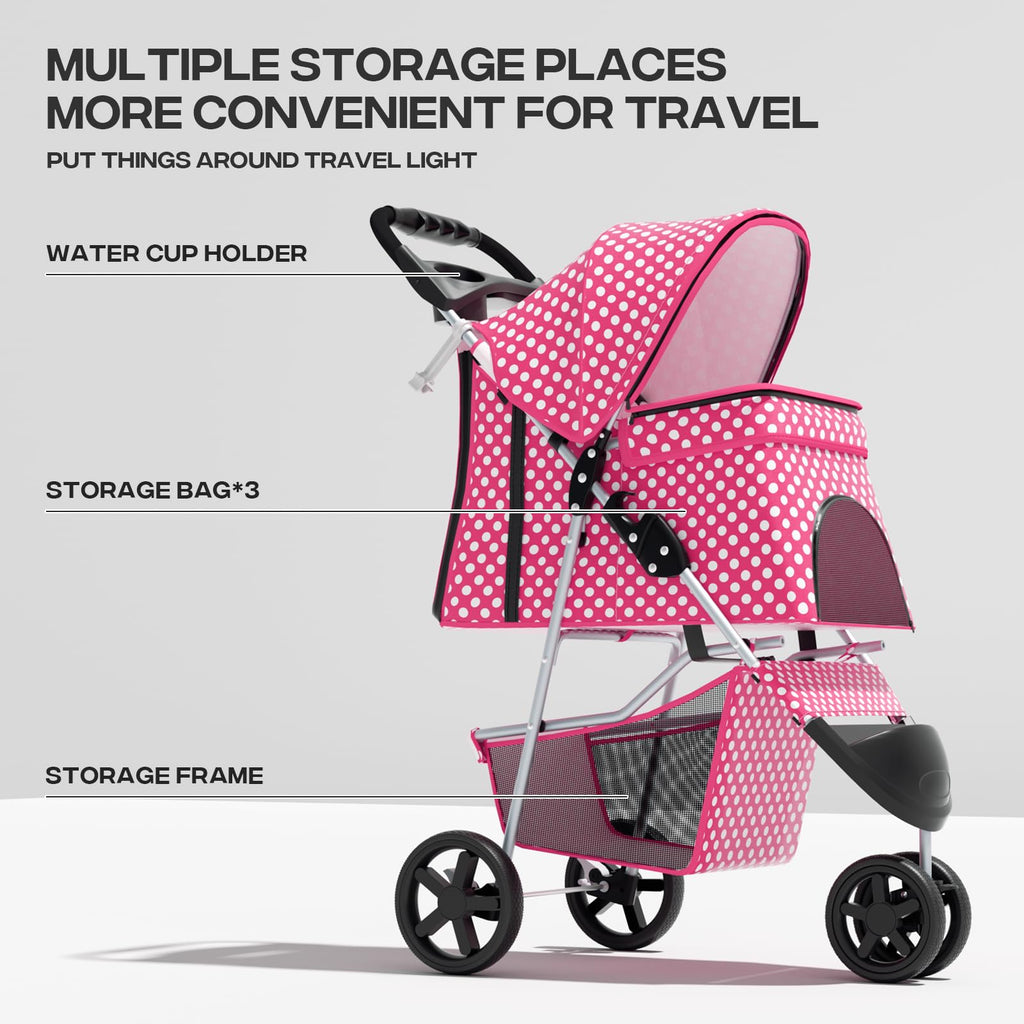 Foldable 3-Wheel Pet Stroller J284097
