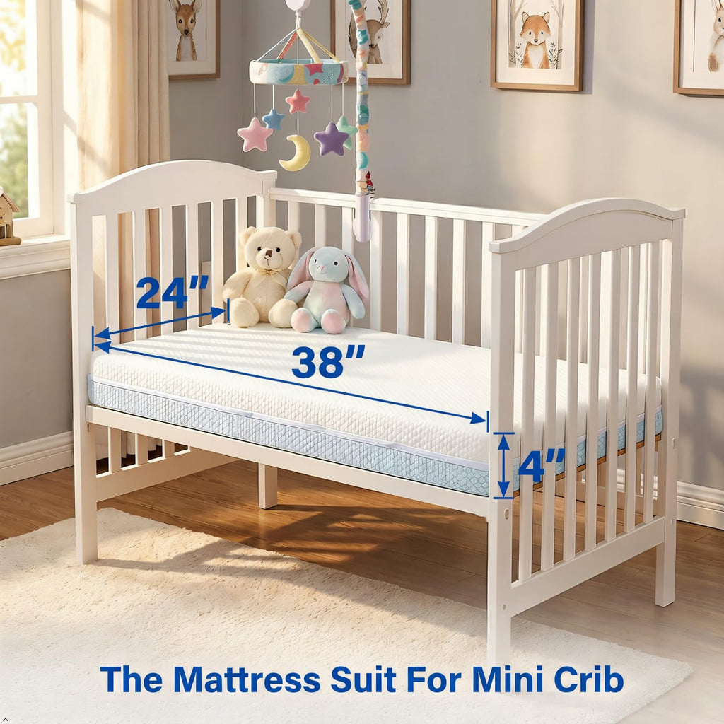 Mini Crib Mattress Dual-Sided Foam with Washable Cover V876