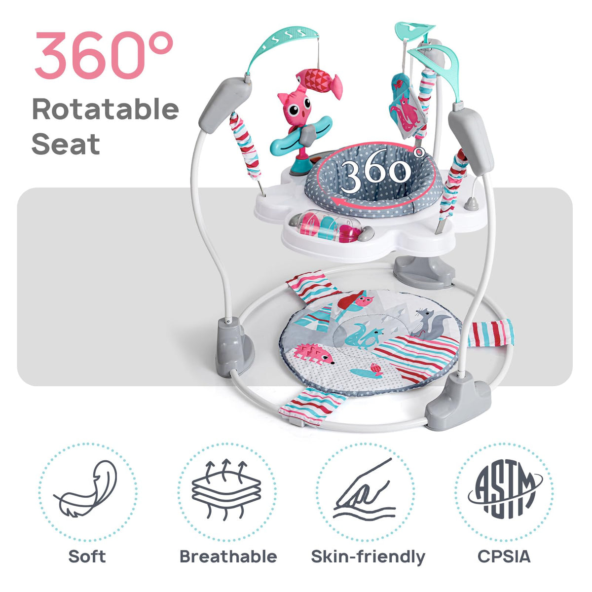 Baby Jumper Activity Center with Music & Lights, Pink U478