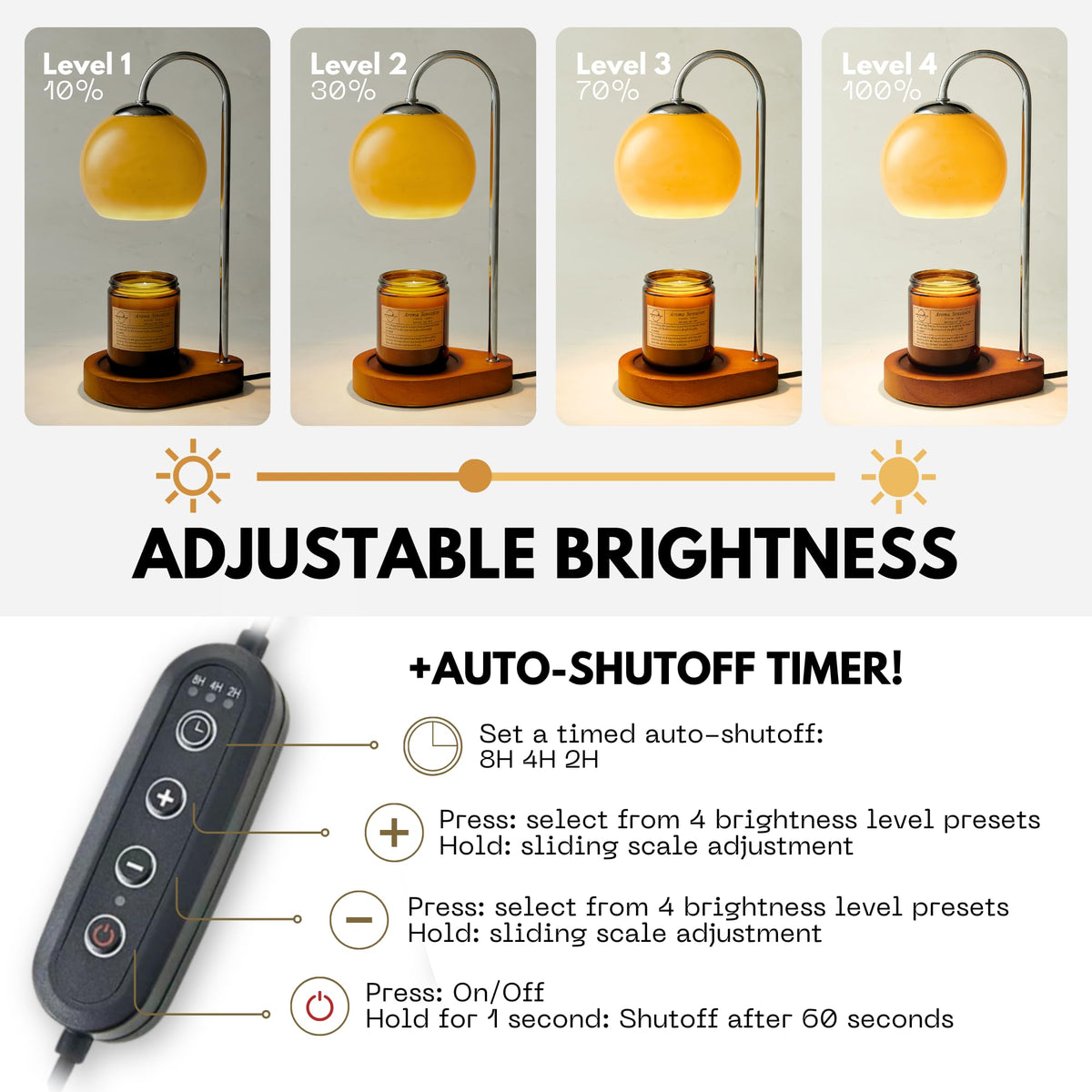Dimmable Electric Candle Warmer Lamp with Timer N9874