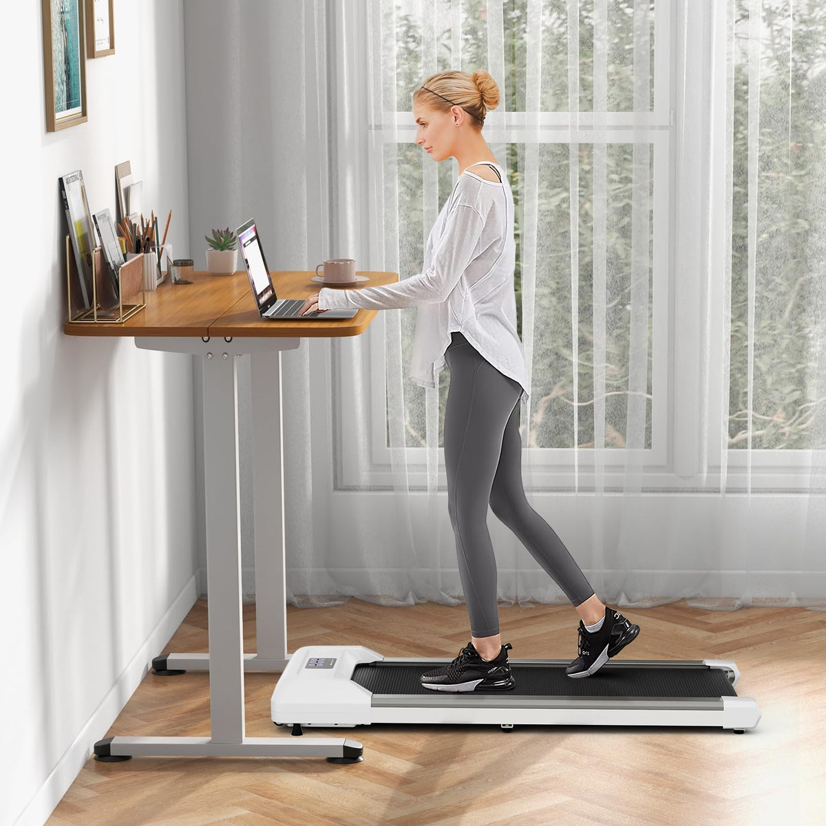 Under Desk Treadmill 265 lbs Capacity Portable 2 in 1 E407586