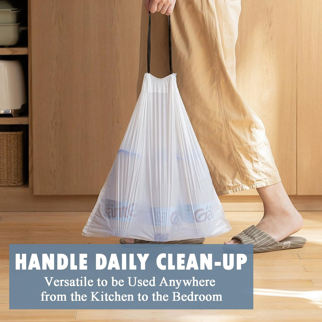4 Gallon Drawstring Trash Bags 57 Count White B18215