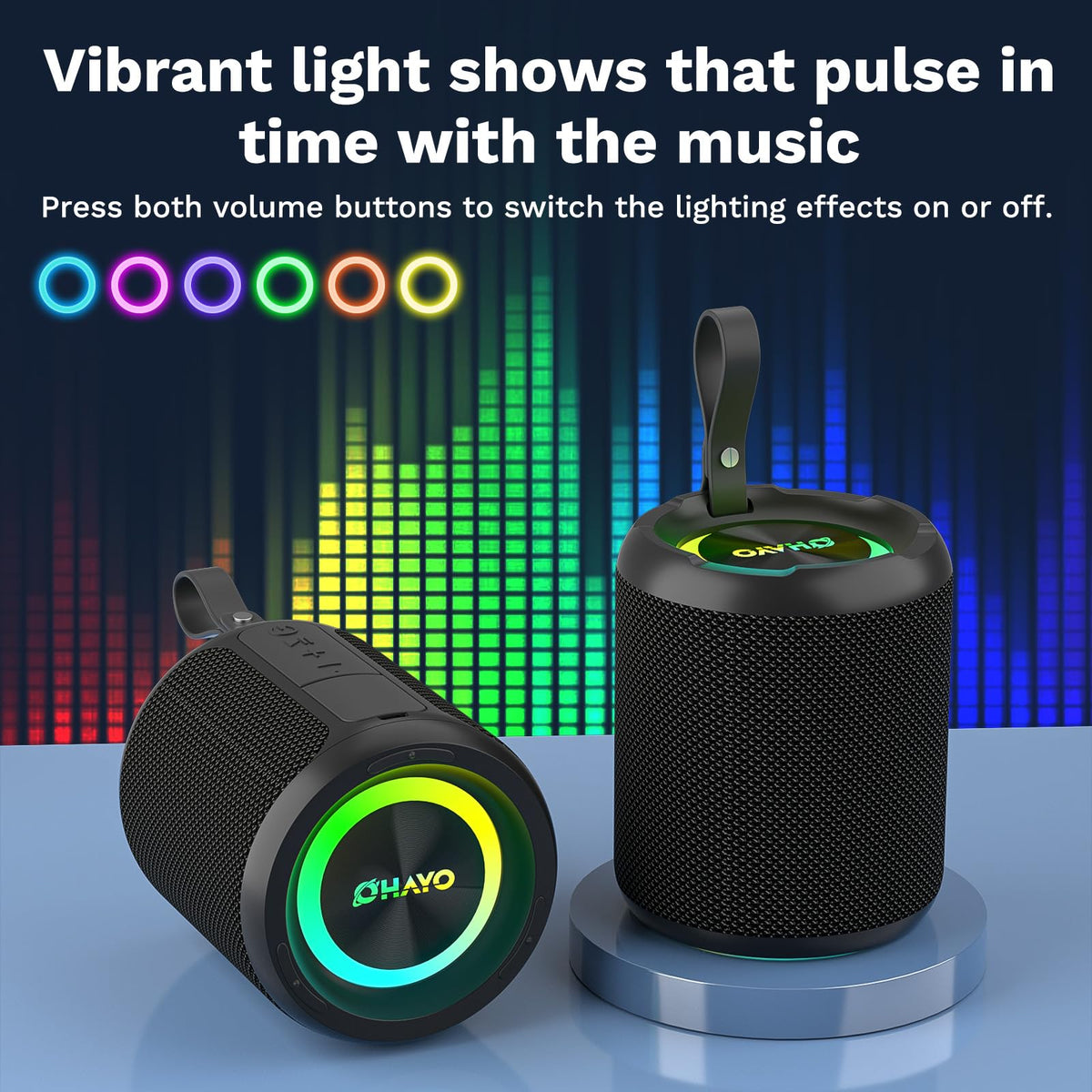 40W Wireless Portable Bluetooth Speaker with Lights, IPX7 Waterproof Q188073