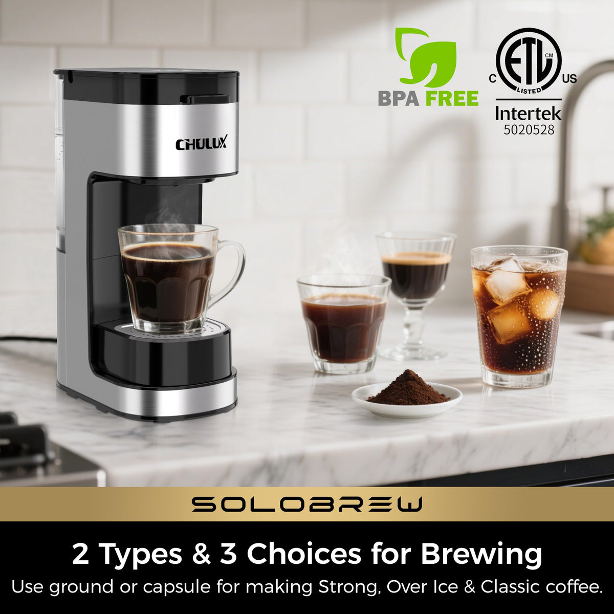 Single Serve Coffee Maker with Ground Filter D881494