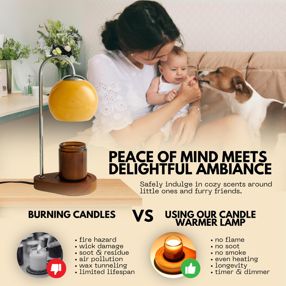 Dimmable Electric Candle Warmer Lamp with Timer N9874