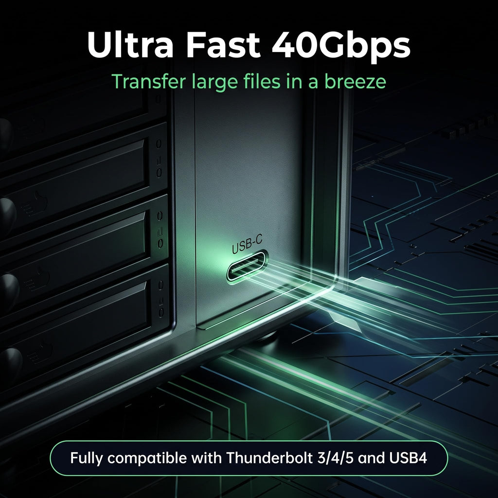 USB 4.0 40Gbps Type-C 8 Bay 2.5 Inch and 3.5 Inch SATA Hard Drive Enclosure O320