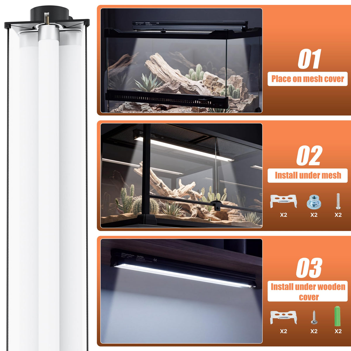 UVB 10.0 Reptile Light Fixture Combo Kit 12Inch D160600