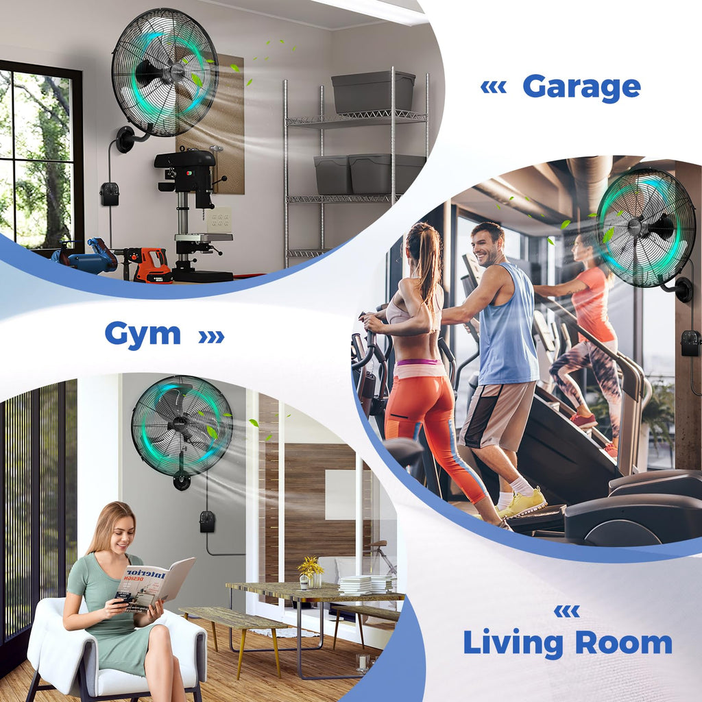 20-inch 3 Speed Metal Wall Mount Fan M412