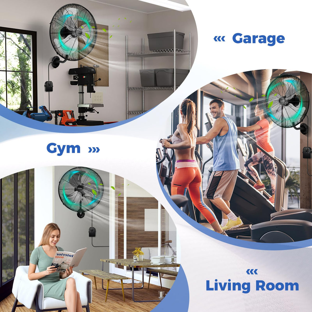 20-inch 3 Speed Metal Wall Mount Fan M412