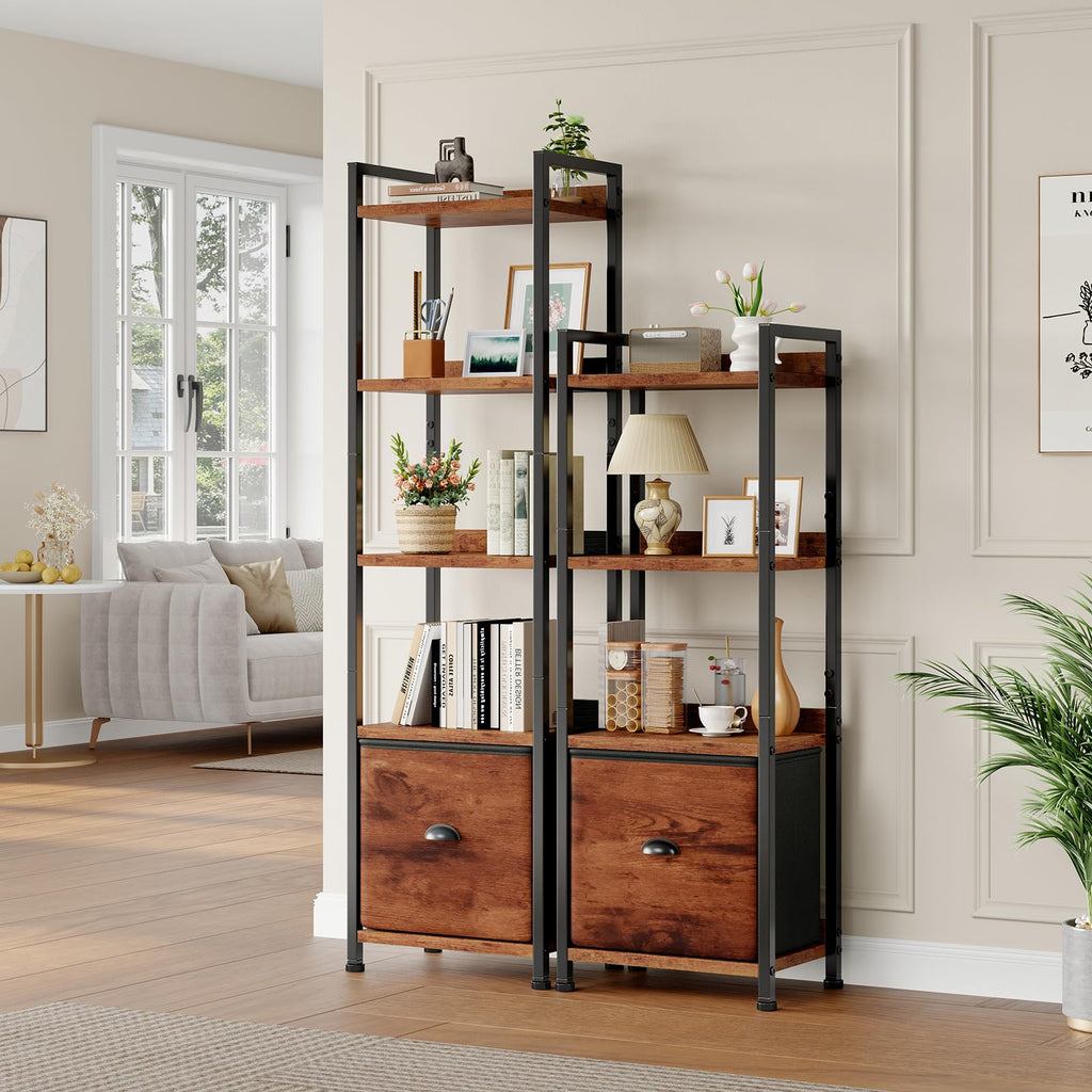 5 Tier Bookshelf with Fabric Drawer P88463
