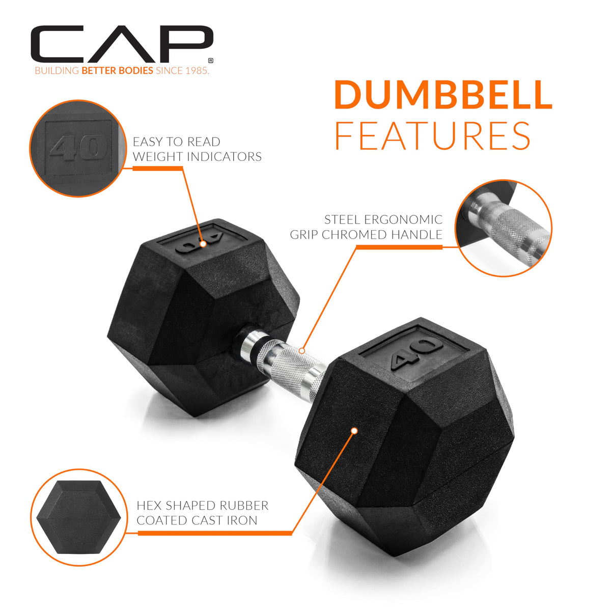 Rubber Coated Hex Dumbbell X43222
