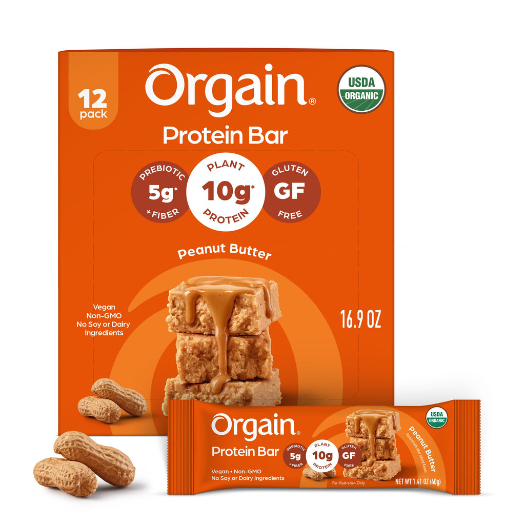 Organic Vegan 10g Protein Bars Peanut Butter 12 Pk F1647