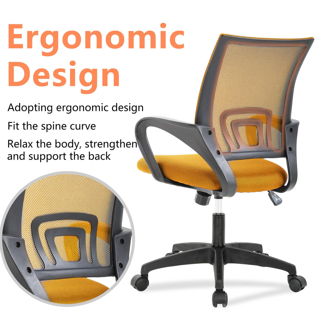 Orange Office Chair with Lumbar Support E740