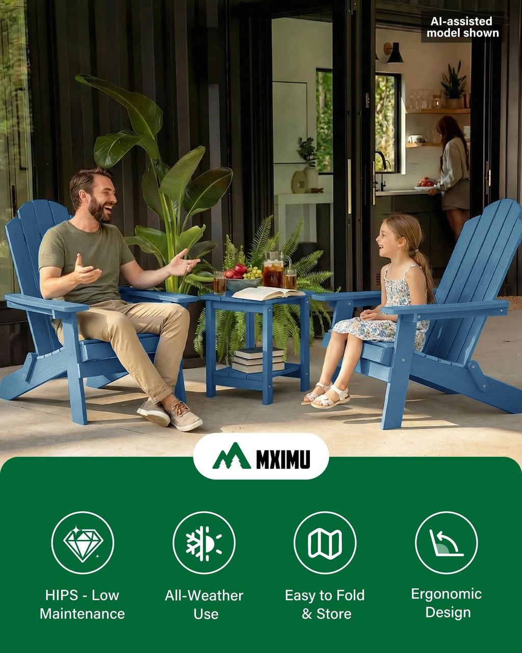 Folding Adirondack Chairs Set of 2 Plastic Chair K689096