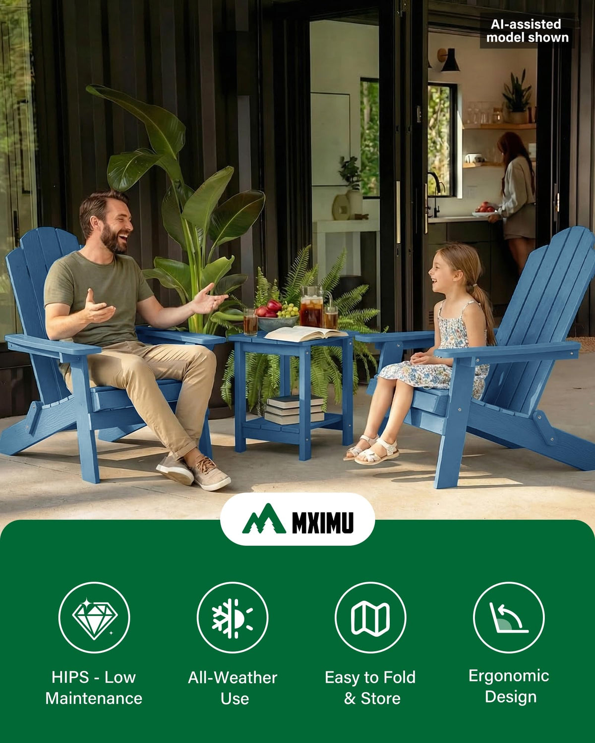 Folding Adirondack Chairs Set of 2 Plastic Chair K689096